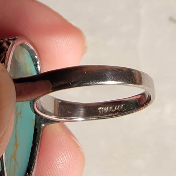 Sterling Silver and Turqouise Ring with Dragonfly Design, Size 7.5 - Picture 8 of 10